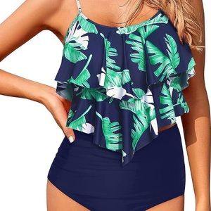 NEW WITH TAGS!!Holipick Tankini Swimsuit Top w/High Waisted Bottoms